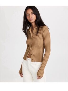 Anine Bing Joslyn Cardigan Sweater Ribbed Size L
